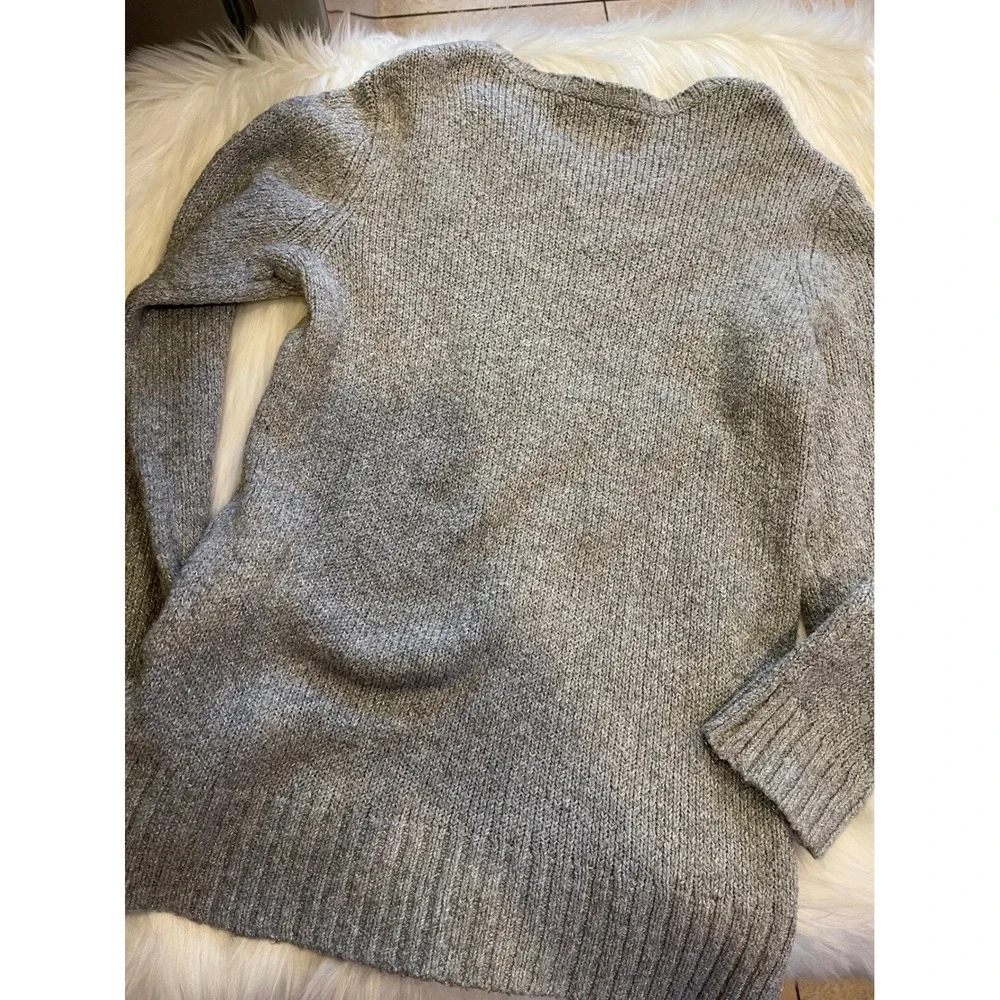 Justice Grey kids Girls Corgi Puppy Dog With Scarf Sweater Size 14/16 Used